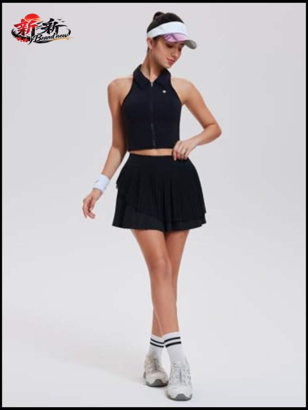 2 Piece Tennis Skirt Set with Pockets Athletic Skort Racerback Top - Picture 7 of 7